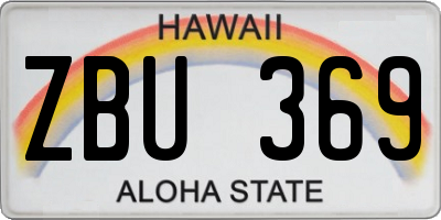 HI license plate ZBU369
