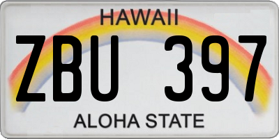HI license plate ZBU397