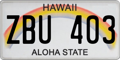 HI license plate ZBU403