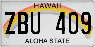 HI license plate ZBU409
