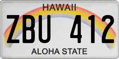 HI license plate ZBU412