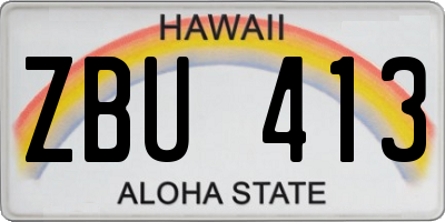 HI license plate ZBU413