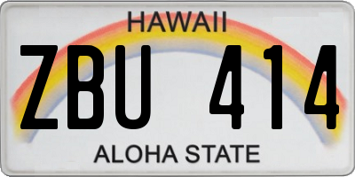 HI license plate ZBU414