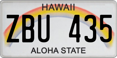 HI license plate ZBU435