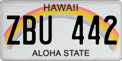 HI license plate ZBU442