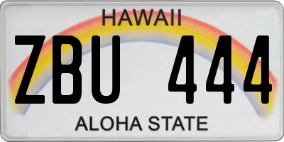 HI license plate ZBU444
