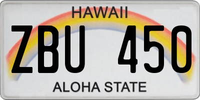 HI license plate ZBU450