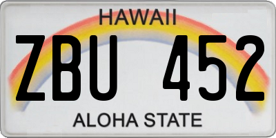 HI license plate ZBU452