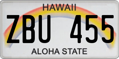 HI license plate ZBU455