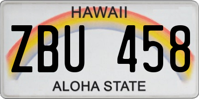 HI license plate ZBU458