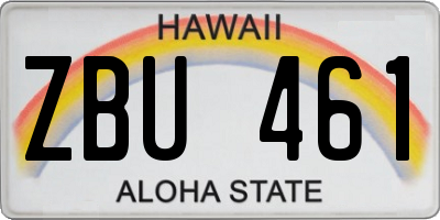 HI license plate ZBU461