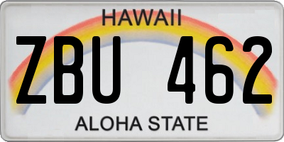 HI license plate ZBU462
