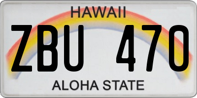 HI license plate ZBU470