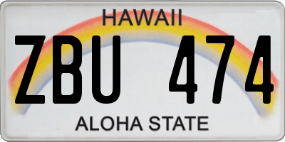 HI license plate ZBU474