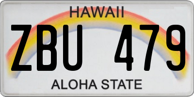 HI license plate ZBU479