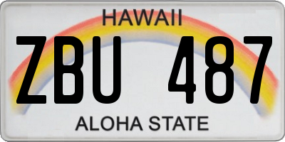 HI license plate ZBU487