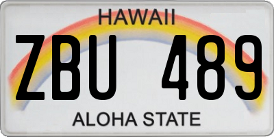 HI license plate ZBU489