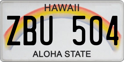 HI license plate ZBU504