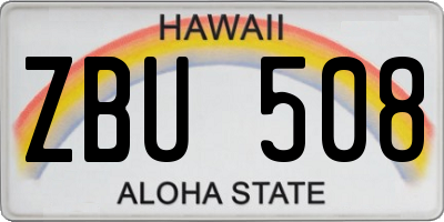 HI license plate ZBU508