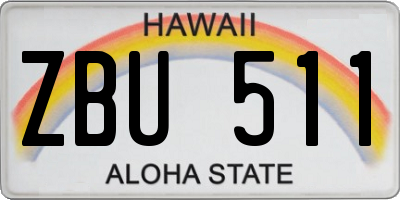 HI license plate ZBU511