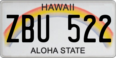 HI license plate ZBU522