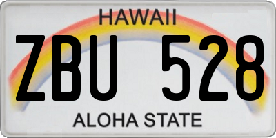 HI license plate ZBU528