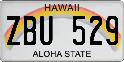 HI license plate ZBU529