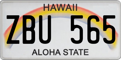 HI license plate ZBU565