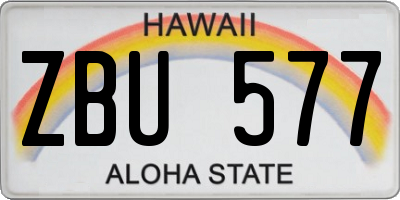 HI license plate ZBU577