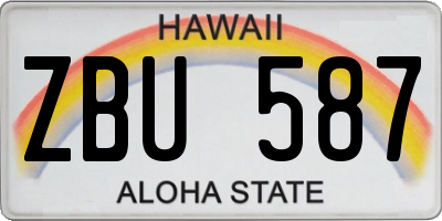HI license plate ZBU587