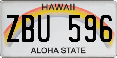 HI license plate ZBU596