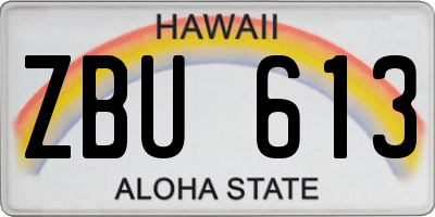 HI license plate ZBU613