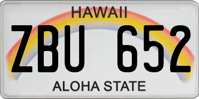 HI license plate ZBU652
