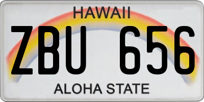 HI license plate ZBU656