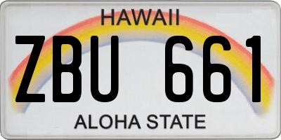 HI license plate ZBU661