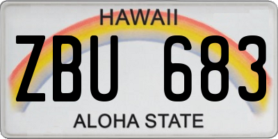 HI license plate ZBU683
