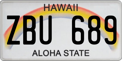 HI license plate ZBU689
