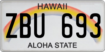 HI license plate ZBU693
