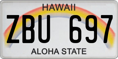 HI license plate ZBU697