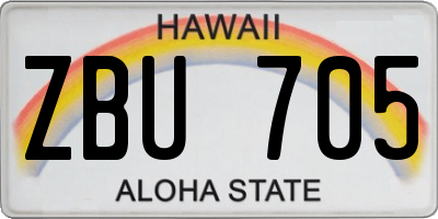 HI license plate ZBU705