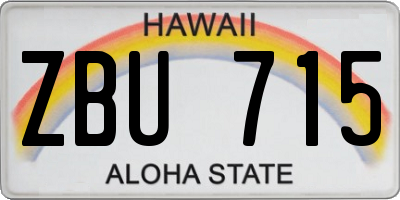 HI license plate ZBU715