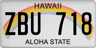 HI license plate ZBU718