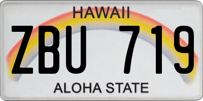 HI license plate ZBU719