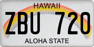 HI license plate ZBU720