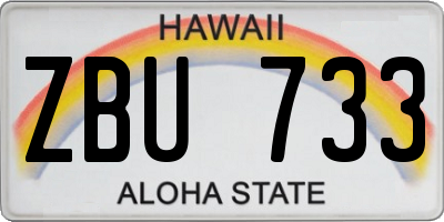 HI license plate ZBU733