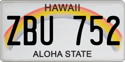 HI license plate ZBU752
