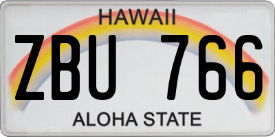 HI license plate ZBU766