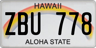 HI license plate ZBU778