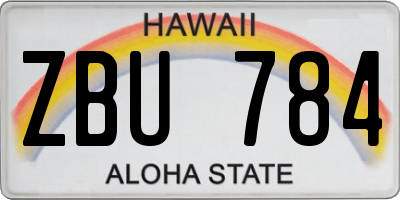 HI license plate ZBU784