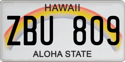HI license plate ZBU809